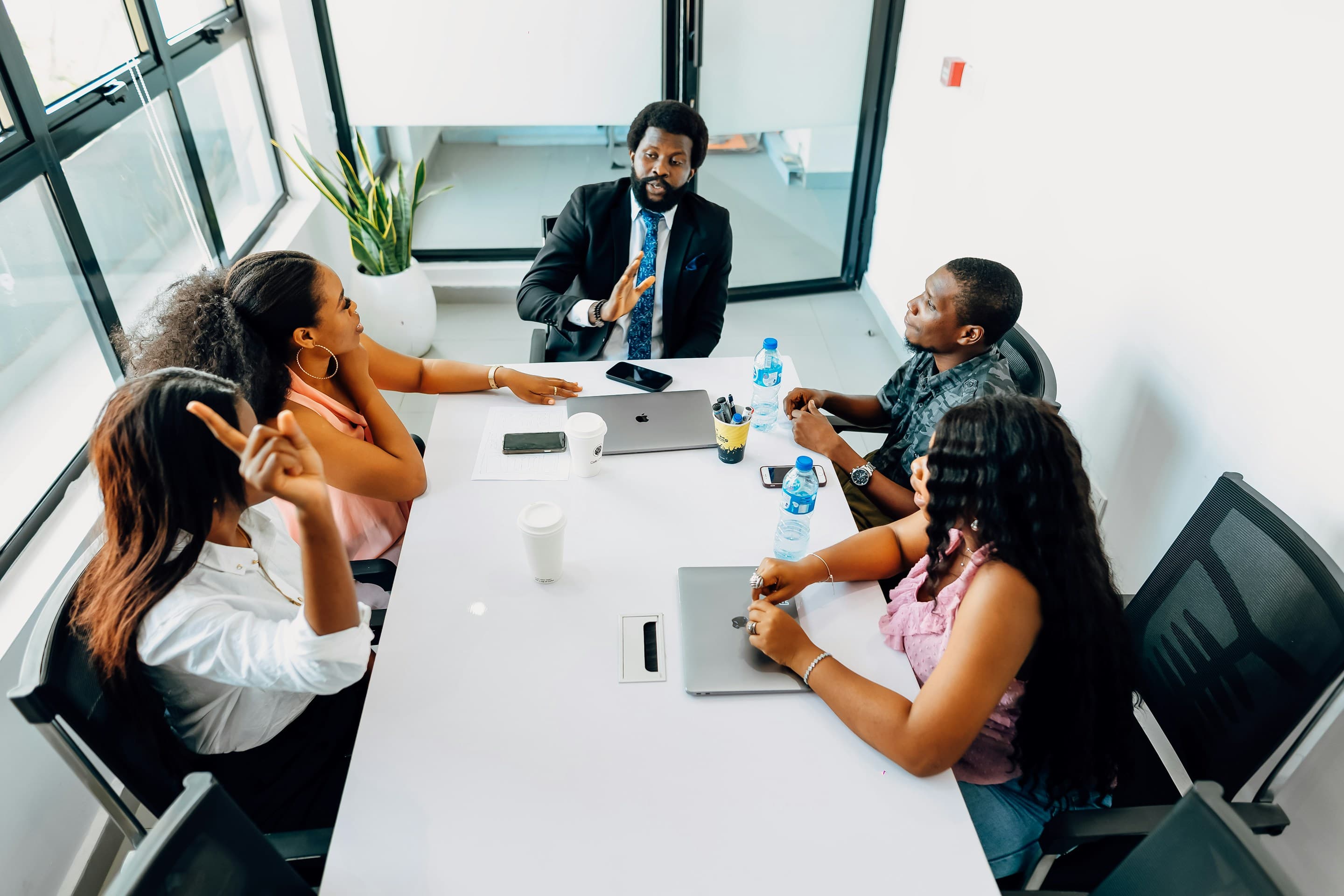 Team meeting in a bright office